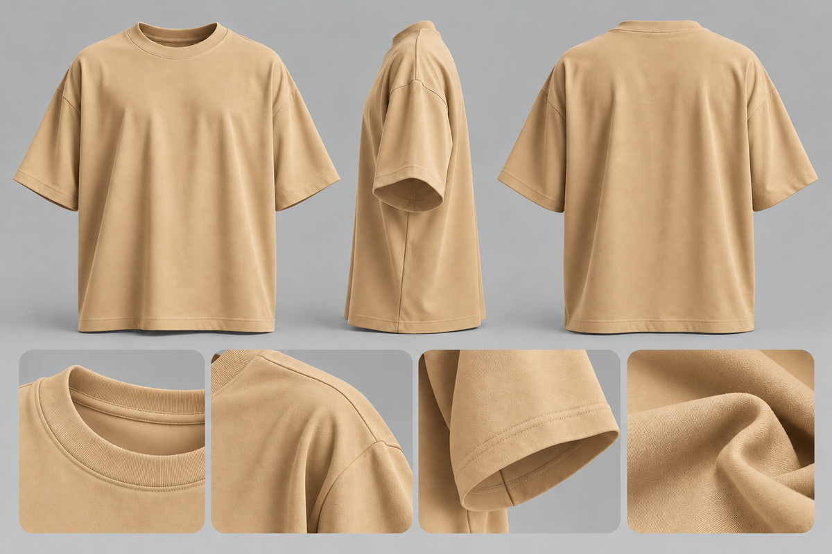 Custom Design 240 GSM Premium Oversized T-Shirt | 100% French Terry Cotton
